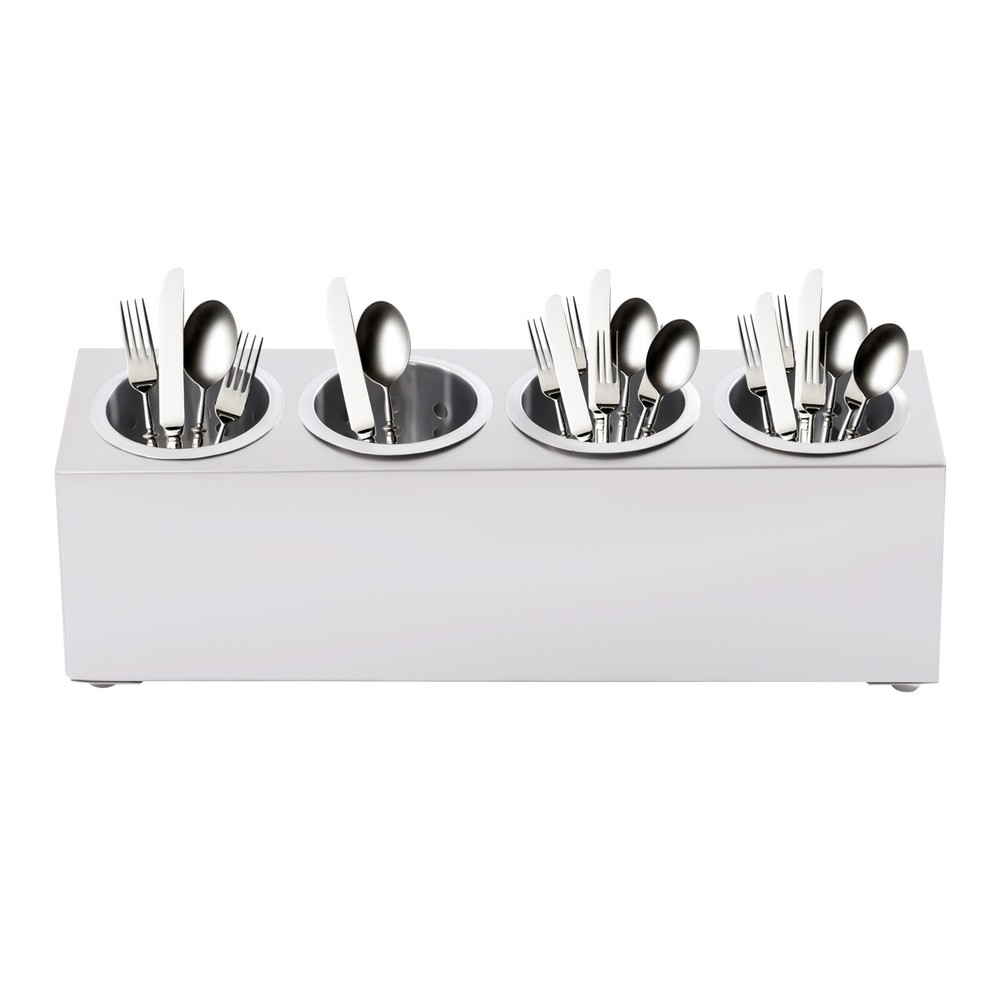 4 Storage Hole Metal Flatware Holder Removable Flatware Organizer Large Capacity