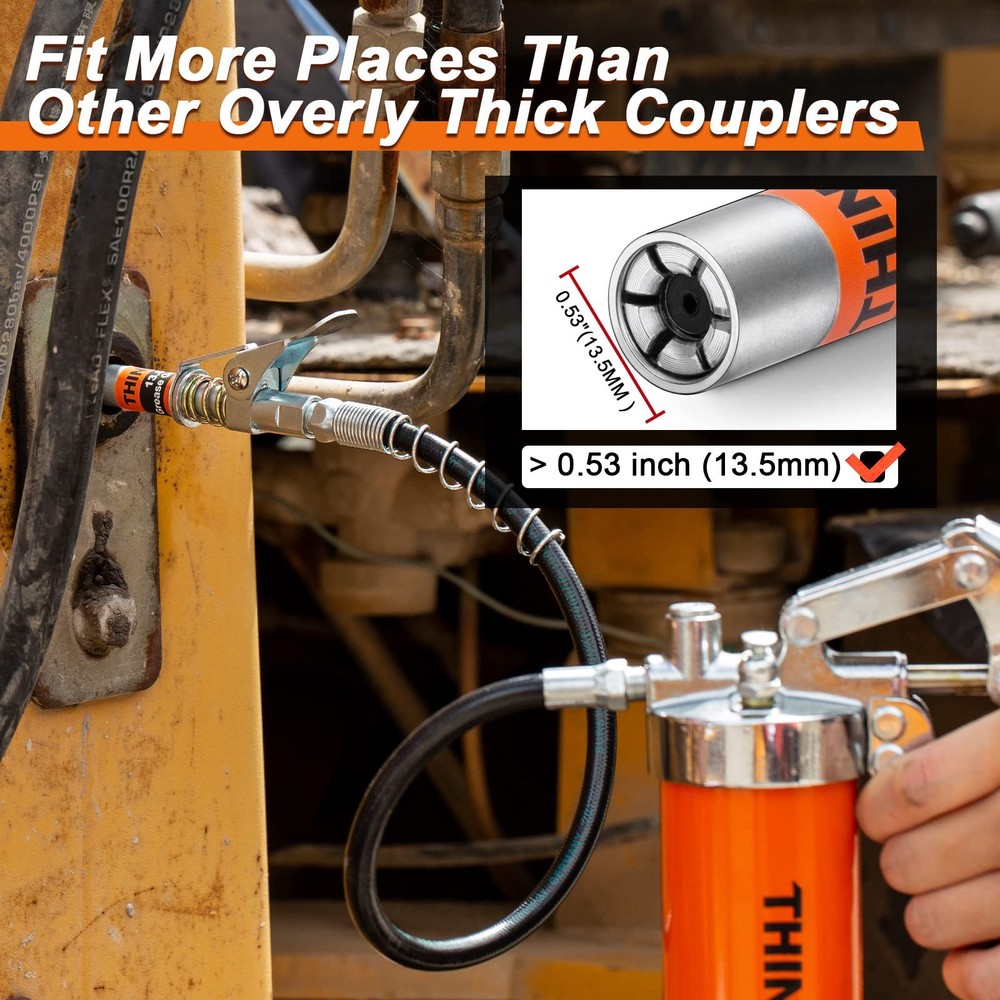 THINKWORK Grease Gun Coupler, 0.53" Tips, Coupler