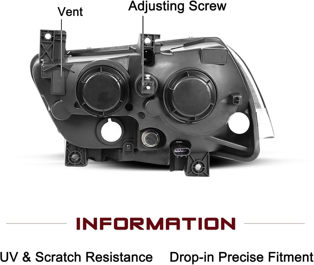 Halogen Headlight Black Smoke Assembly Replacement for 2011-2014 Dodge Charger R