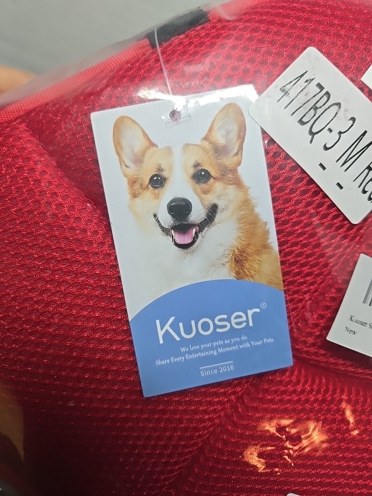 Soft Fabric Dog Cone Collar, Protective Wound Red-Medium. New