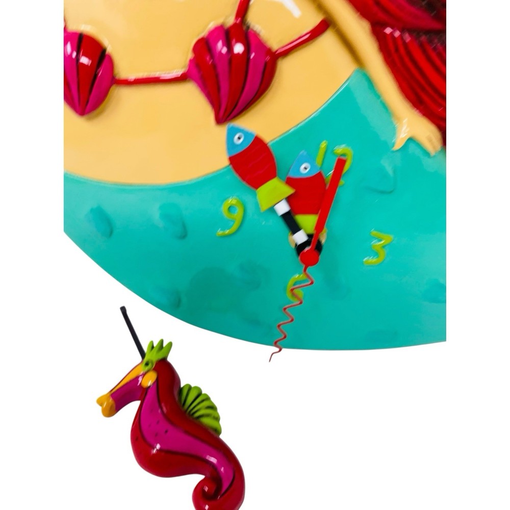 Allen Designs Ruby Whimsical Mermaid Pendulum Wall Clock