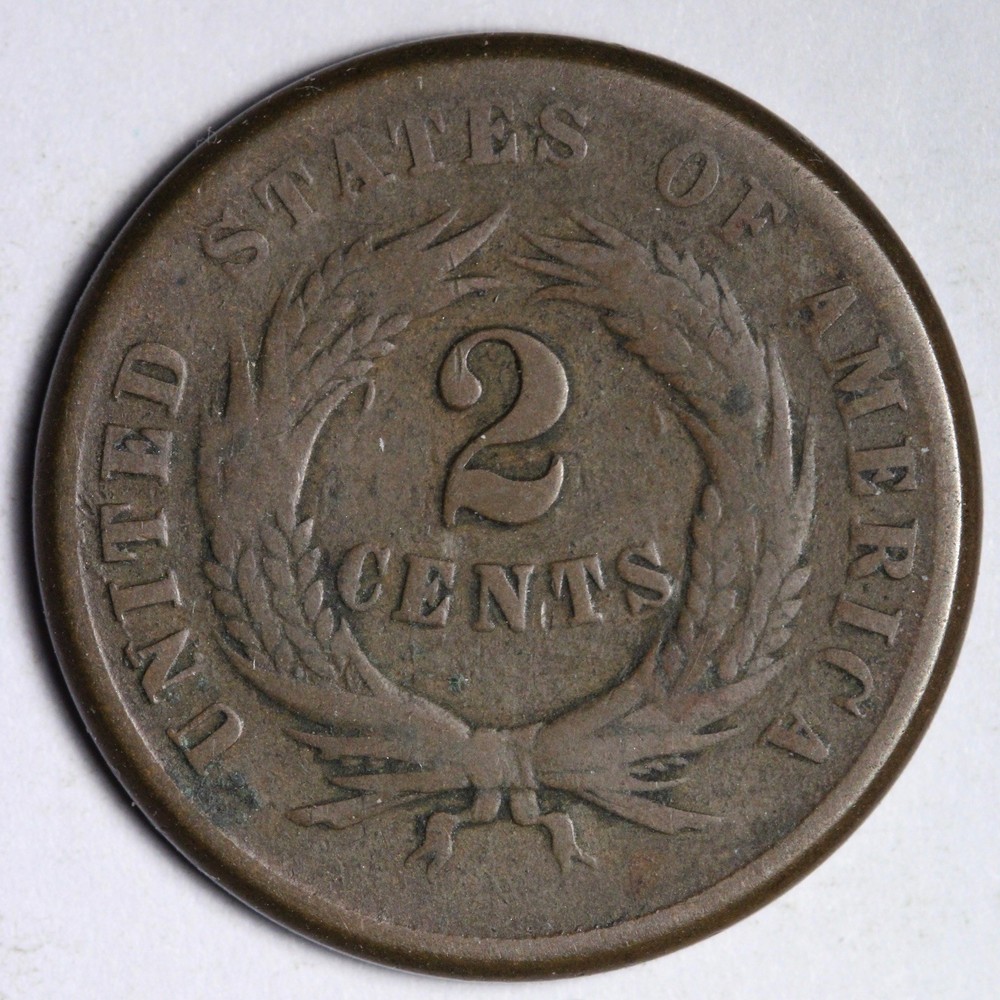 1864 Two Cent Piece VG E158 ZITS