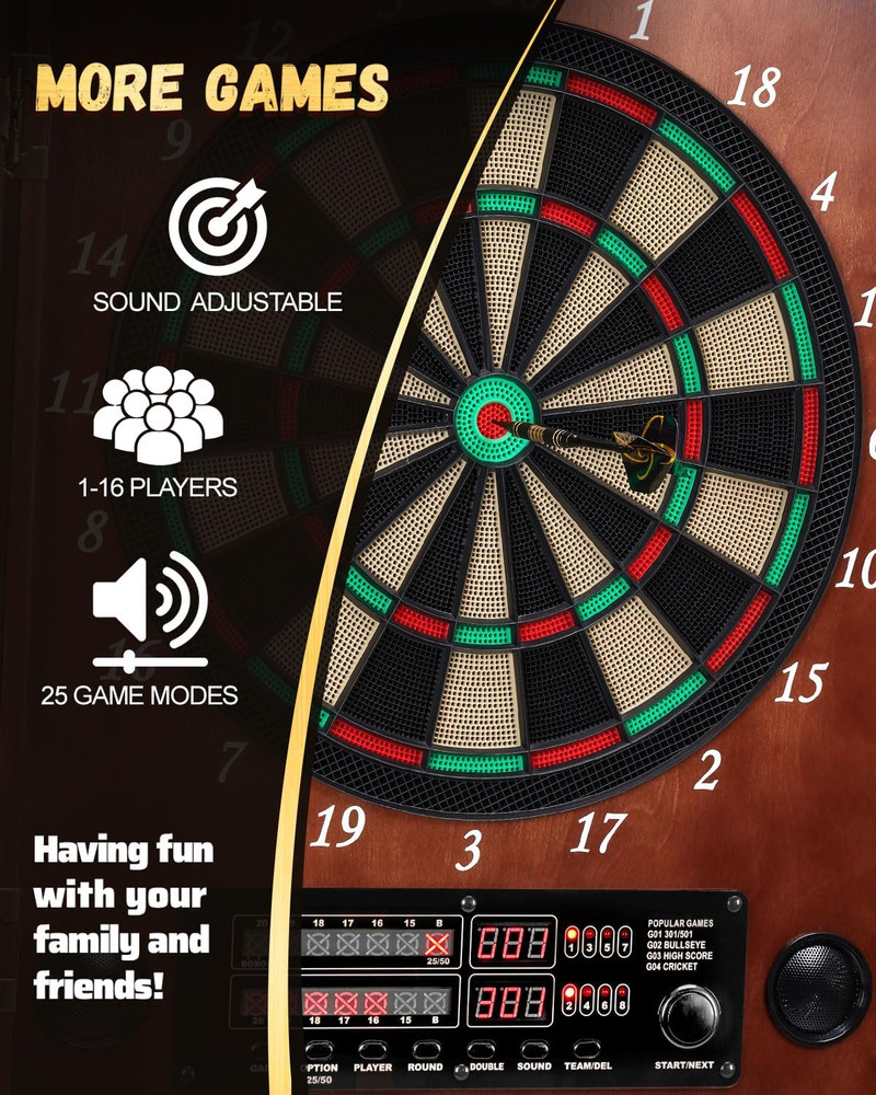 Electronic Dart Board Decorative Dart Board Cabinet Set