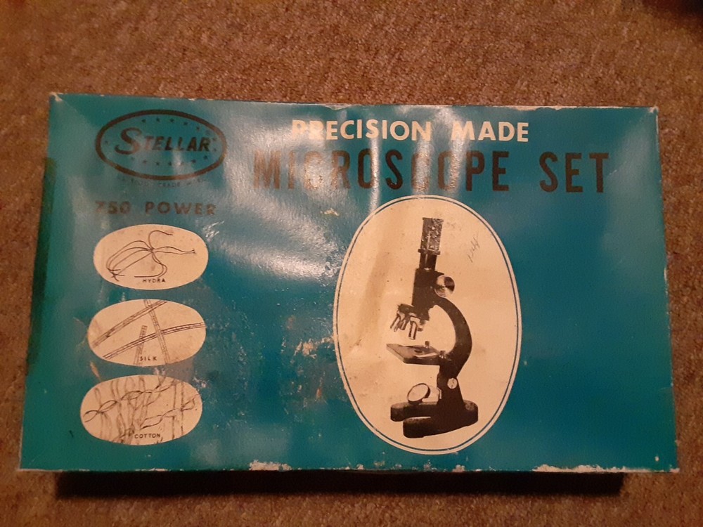 STELLAR PRECISION MADE MICROSCOPE SET 750 POWER