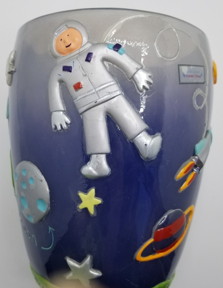 Laura Ashley Astronaut Alien Planets Outer Space Trash Can 3 Dimensional Acrylic