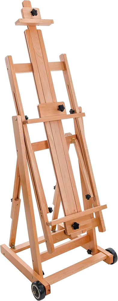 Master Multi-Function Studio Artist Wooden Floor Easel - Large Adjustable H-Fram