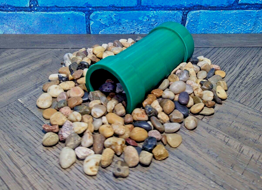 Green Pipe Reptile Hide Half Tube - 7-8 inches