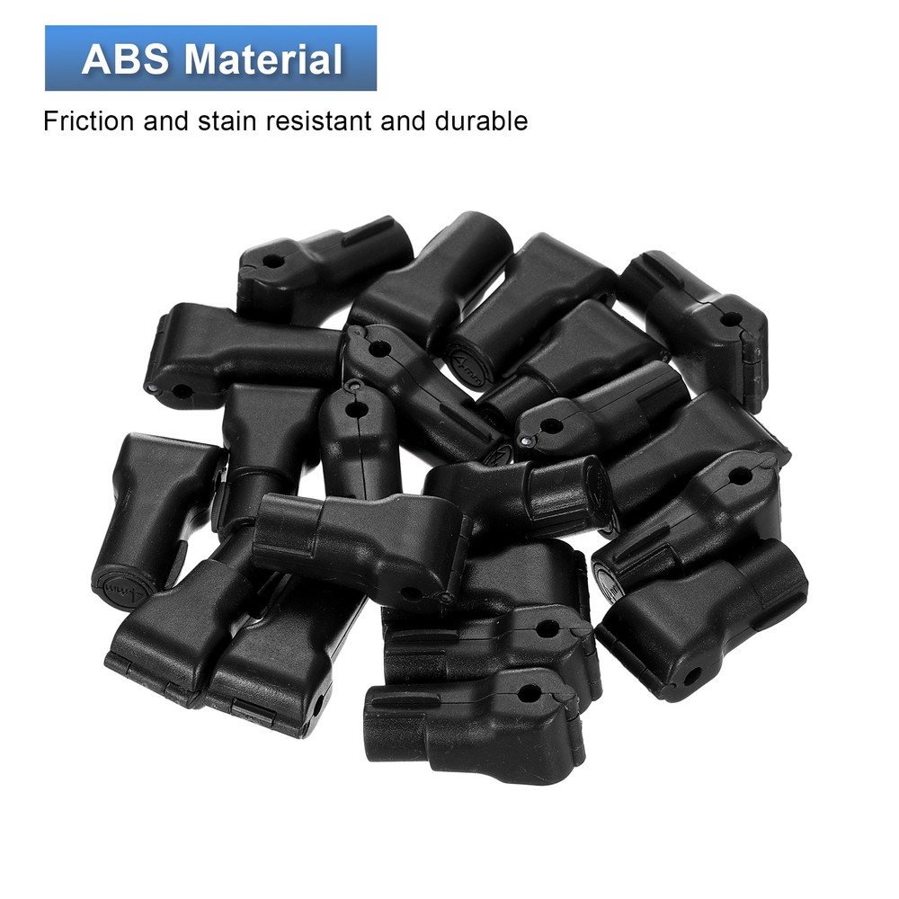 100pcs Peg Hook Locks 4mm Display Hook Stop Locks to Secure Cargo Black