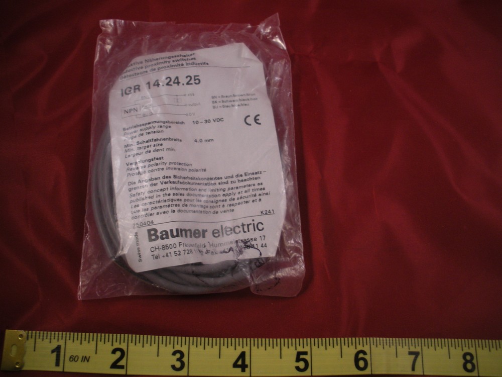 Baumer IGR 14.24.25 Inductive Proximity Sensor Switch 10-30vdc Target Size 4.0mm