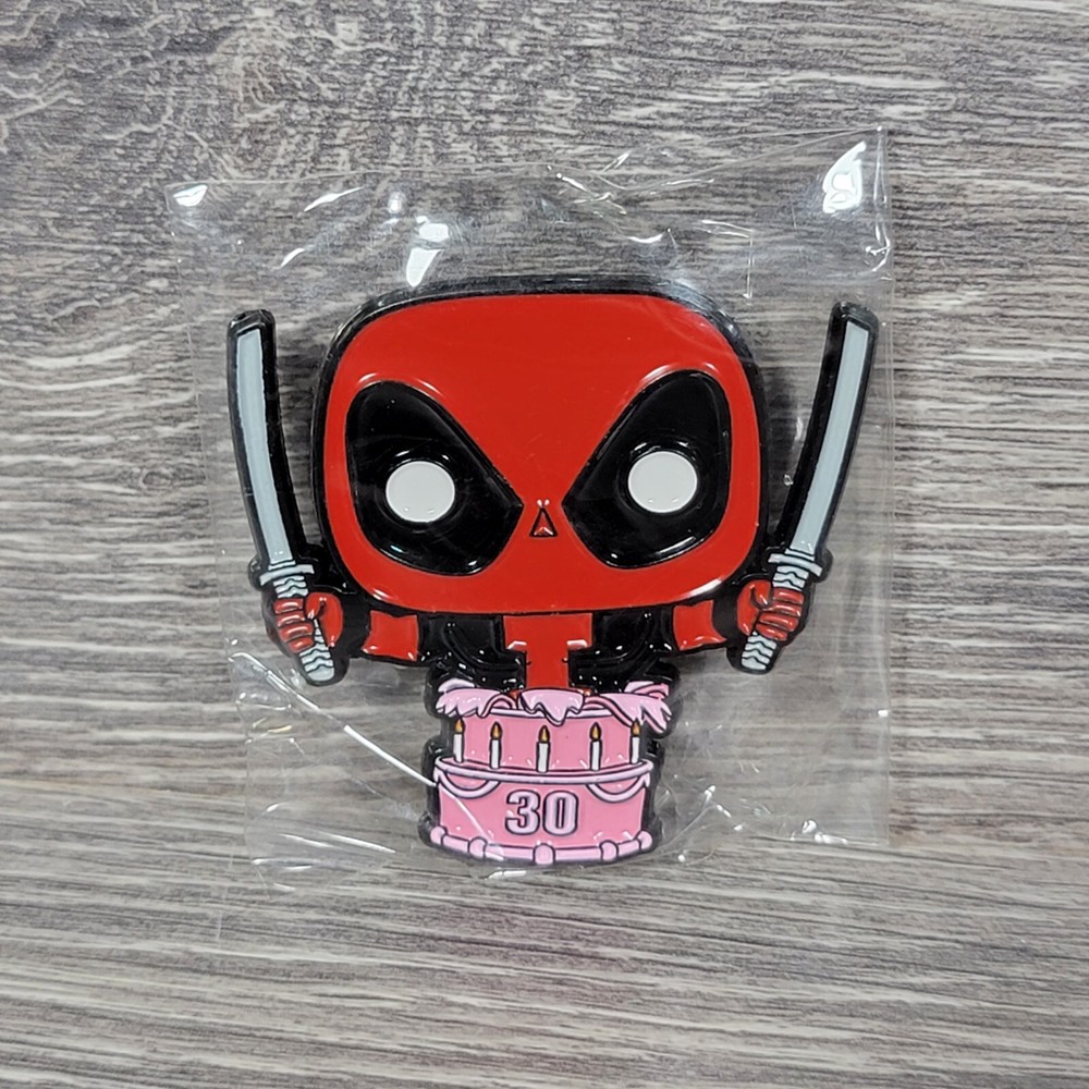 Funko Deadpool Nerdy 30 Enamel Pin Marvel Cake Anniversary Hat Lapel Tie Vest