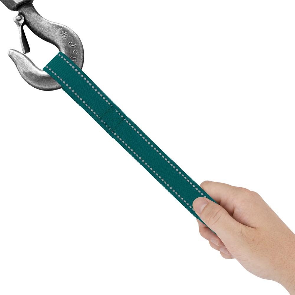Country Brook Design® Teal Winch Hook Pull Strap with Reflective Nylon