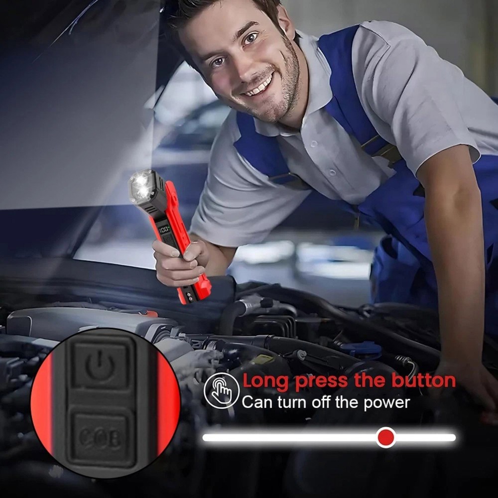 Portable Rechargeable LED Work Light 600LM Adjustable Flashlight Lamp Tool