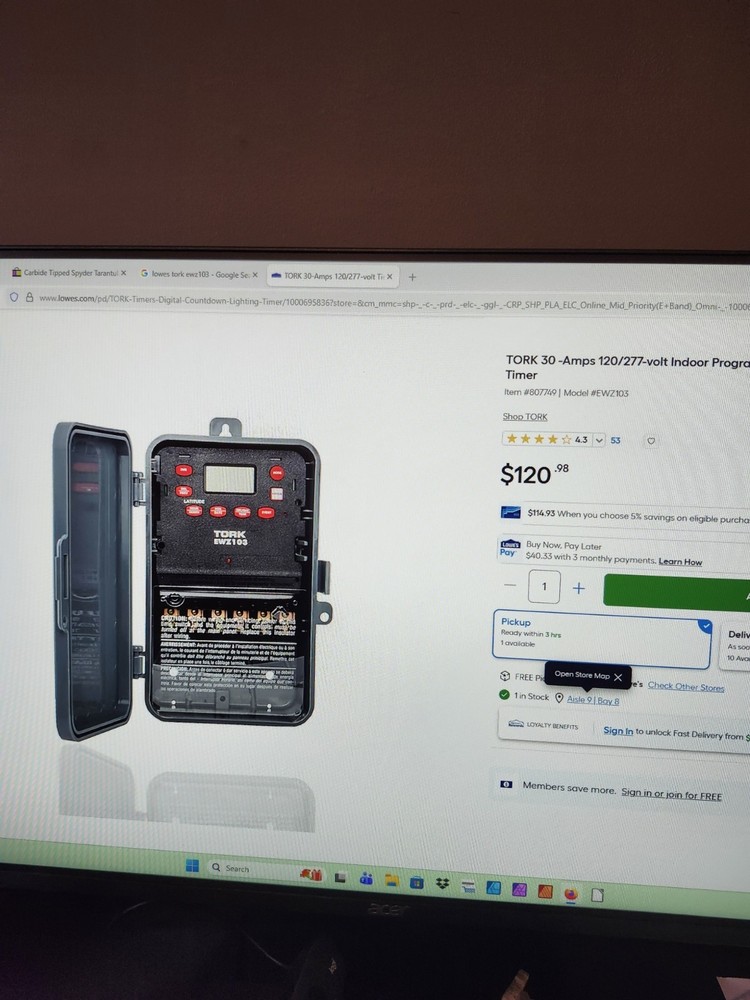 Brand New TORK Timer Control for Lighting...7 DAYS!!