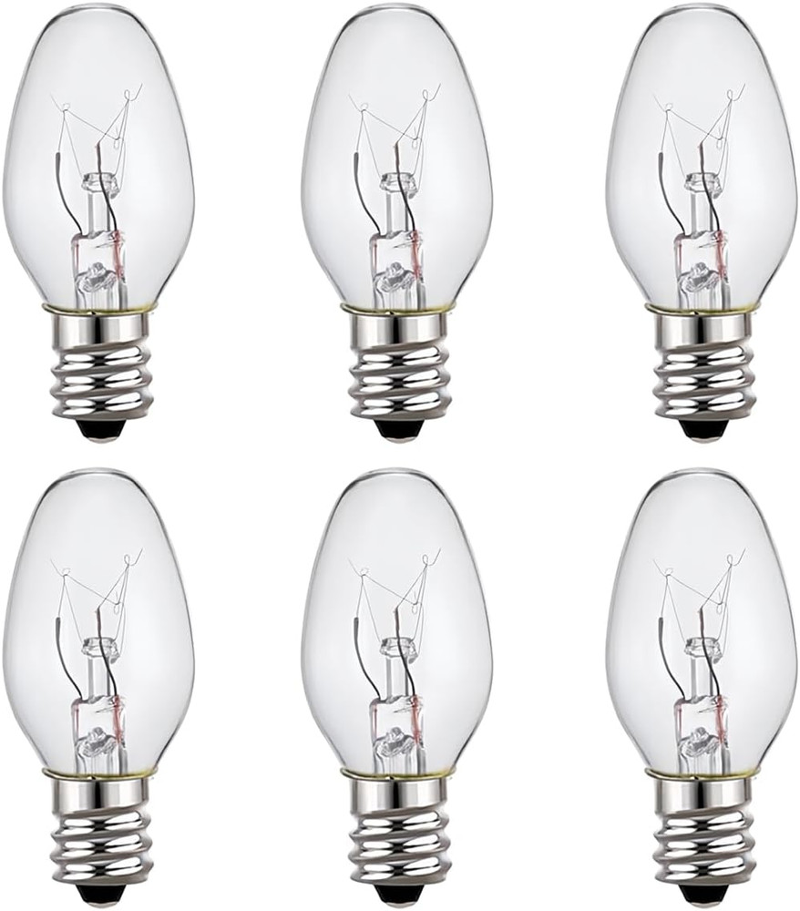 Night Light Bulbs,E12 Candelabra Base,4 Watt/C7/120V Decorative Bulb,Warm White,
