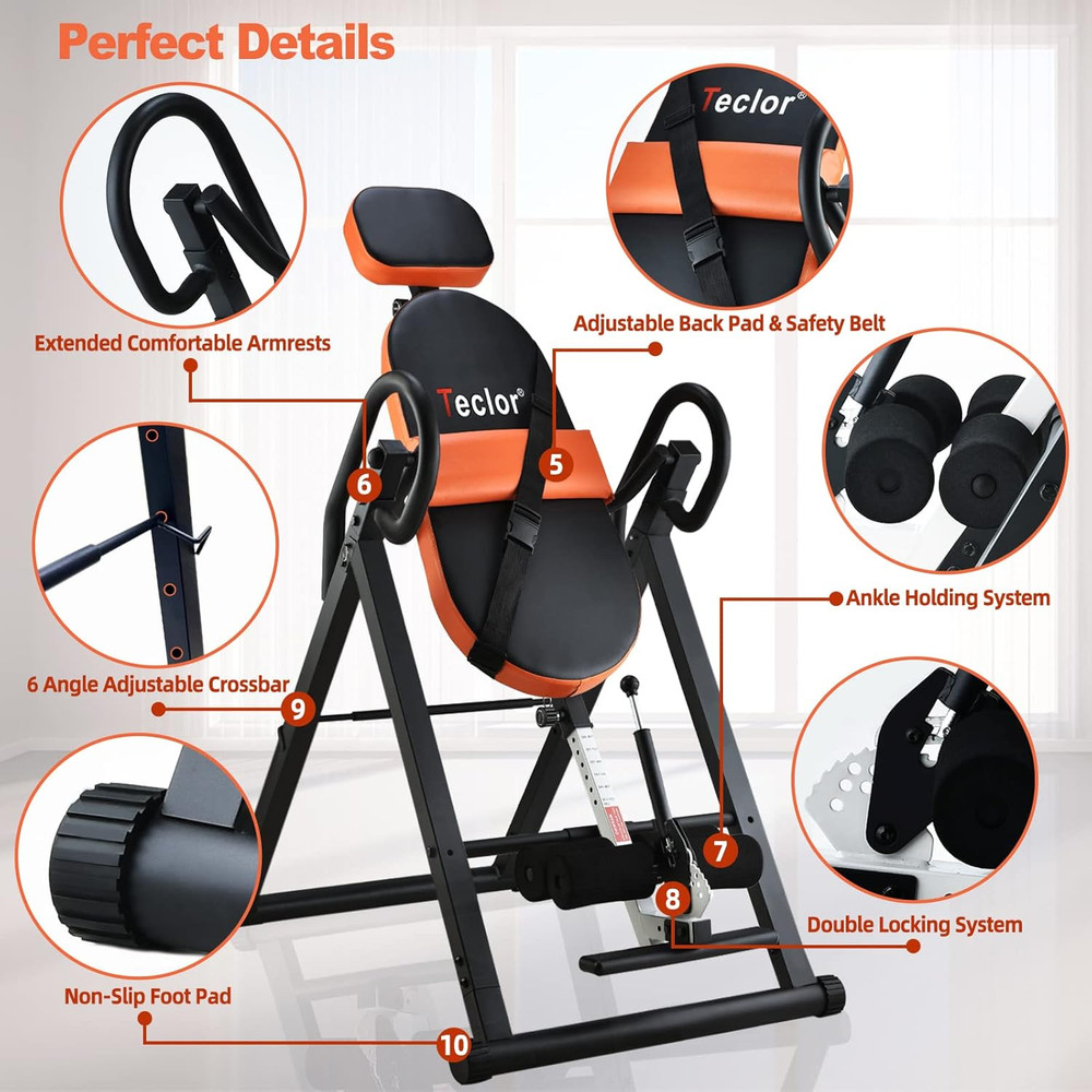 Inversion Table for Back Pain Relief, 350 Lbs Capacity Strength Training Inversi