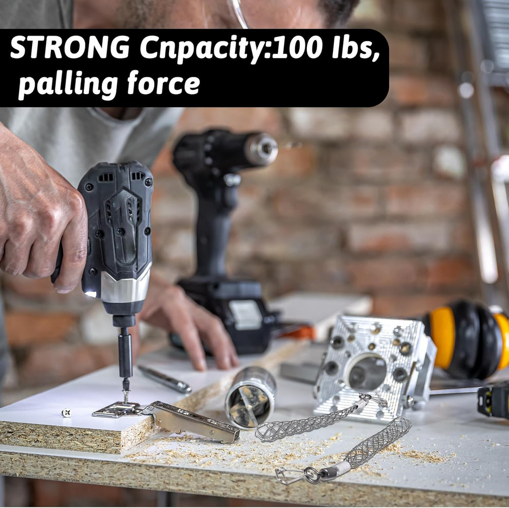 2 Pcs 1/2 Inch Wire Pulling Grip Mesh Cable Pulls Cable Pulling Grip Sock Metal