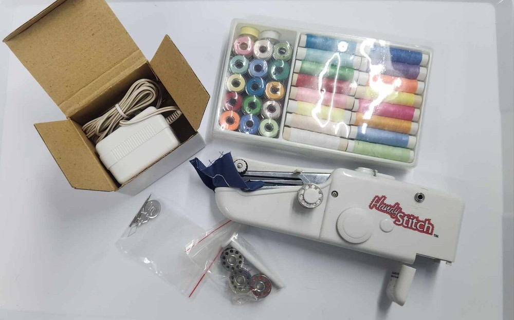 Handy Stitch Portable Multi-Powered Handheld Sewing Device w/Case & Accessories