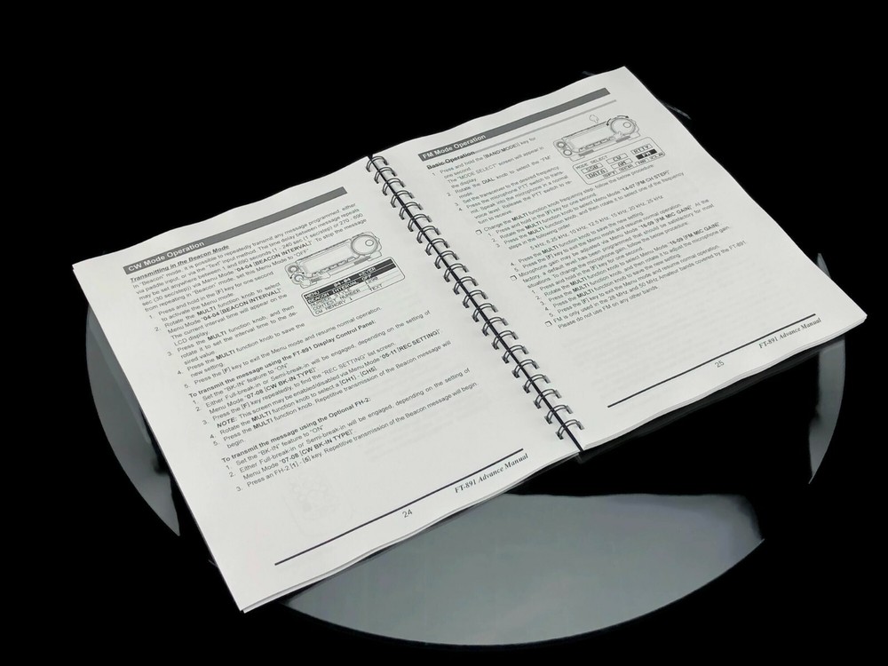 Yaesu FT-891 Advanced Instruction Manual Operator Guide METAL Coil Bound