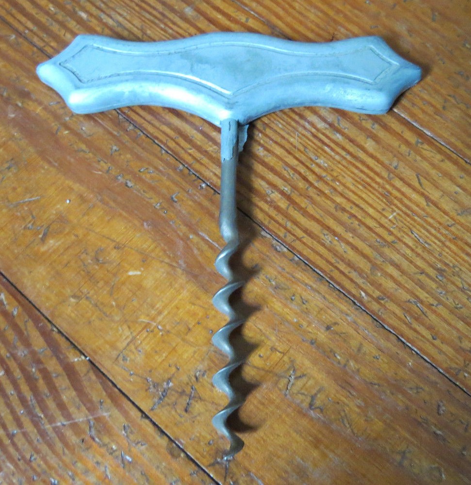 OLD CORKSCREW with METAL ART DECO HANDLE