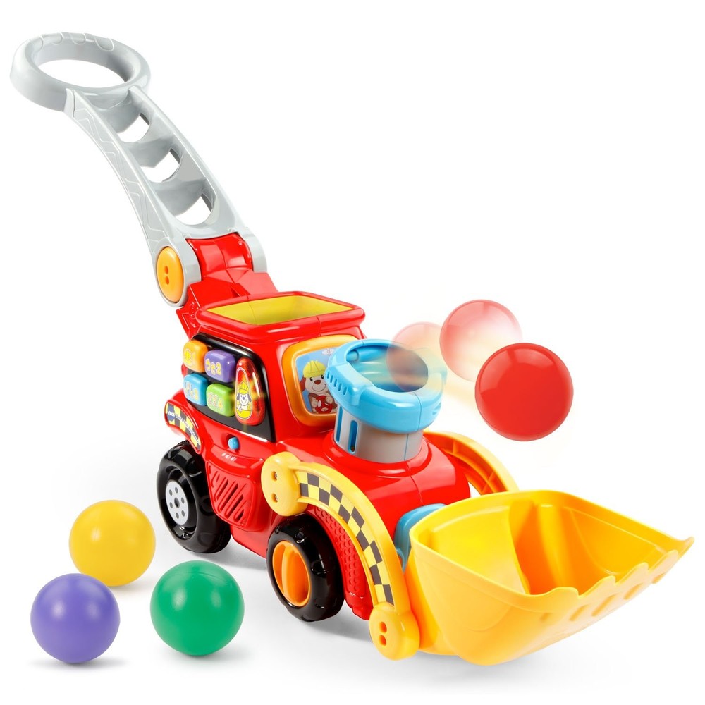 VTech Pop-a-Balls Push & Pop Bulldozer, Red - Interactive Toy