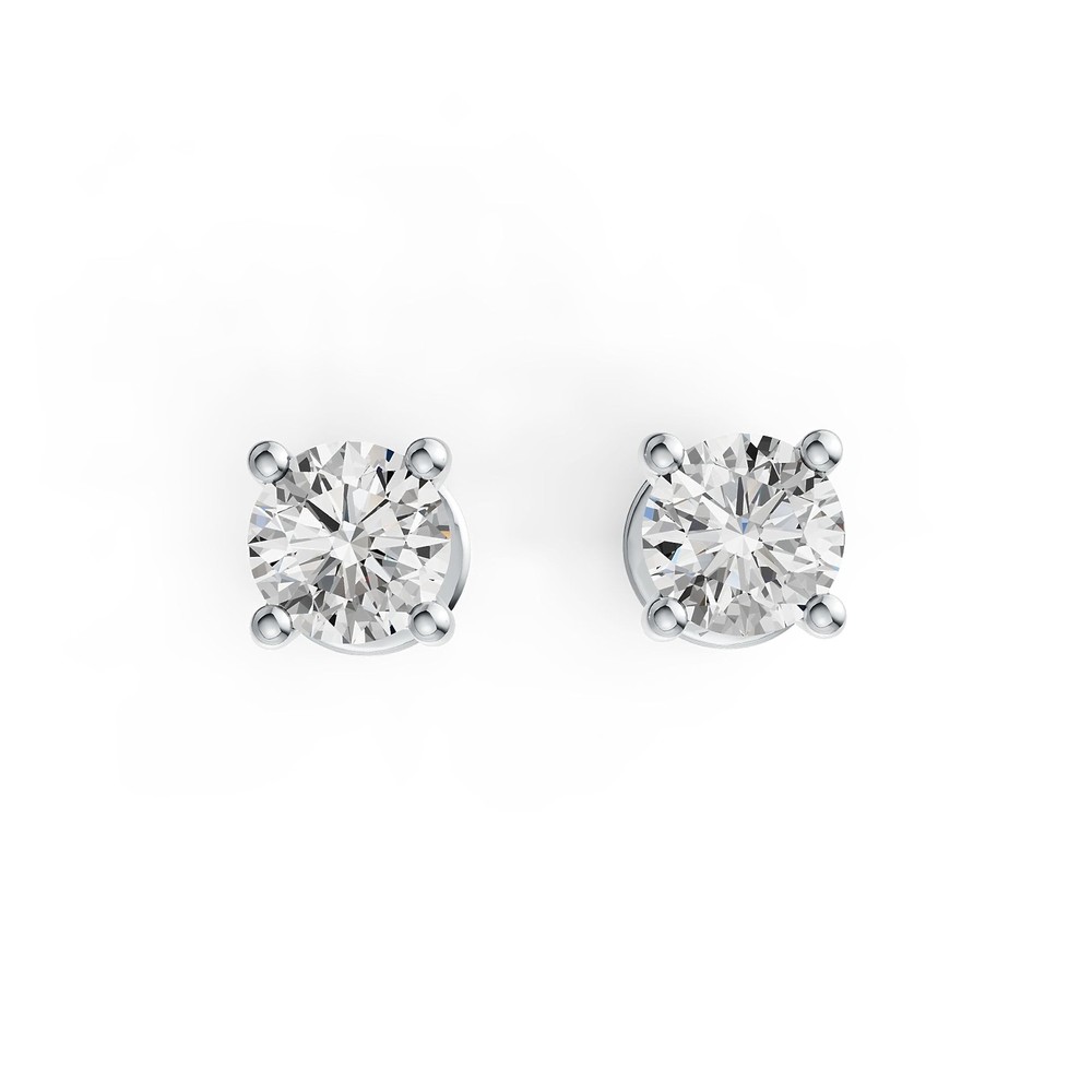 Sterling Silver Semi Mount Earrings Setting Round RD 4x4mm Stud