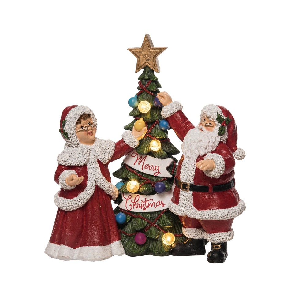 Transpac 11.75" Multicolor Resin Light Up Christmas Tree
