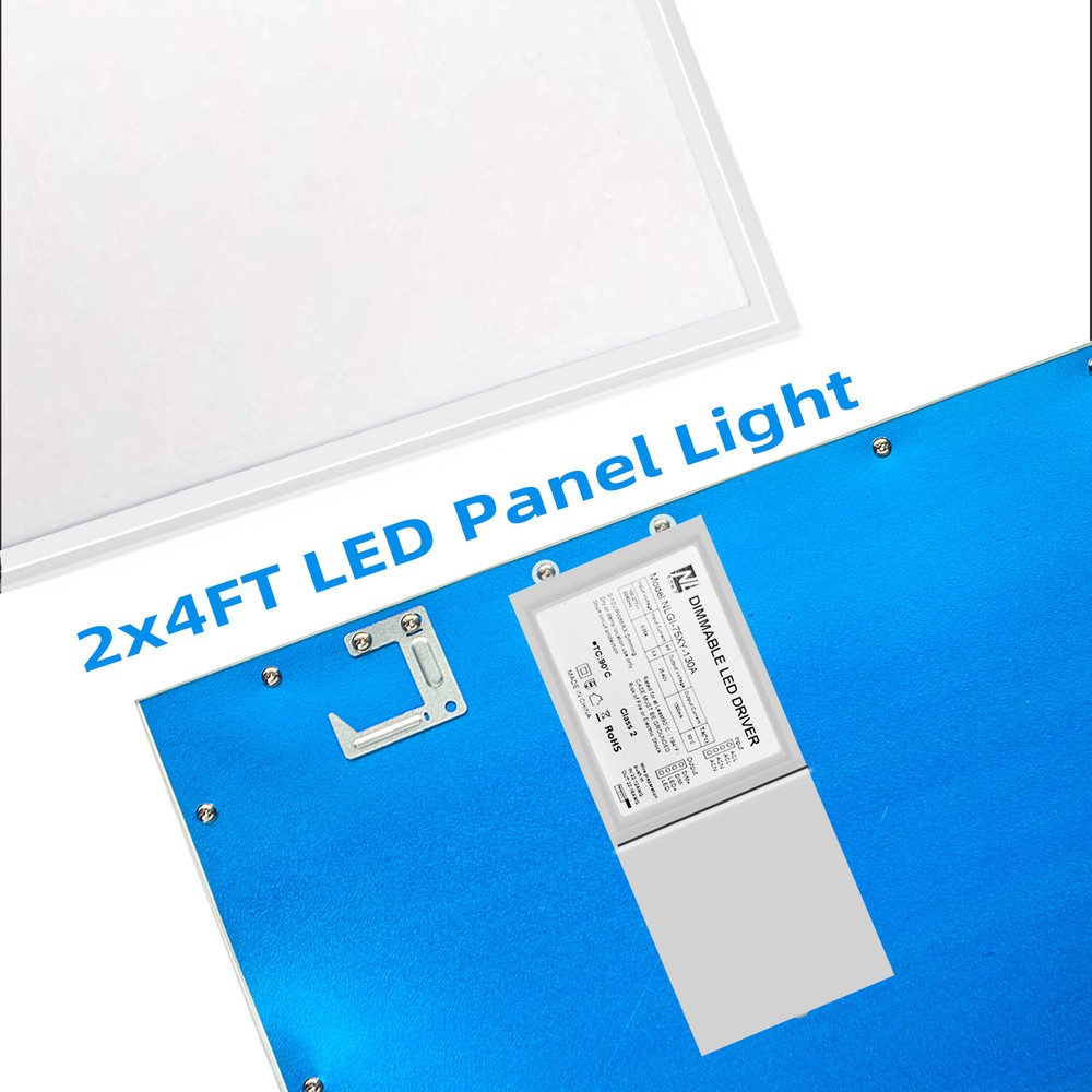 2X4ft LED Flat Panel Light 75W Dimmable 0-10V Drop Ceiling Lights 4PC