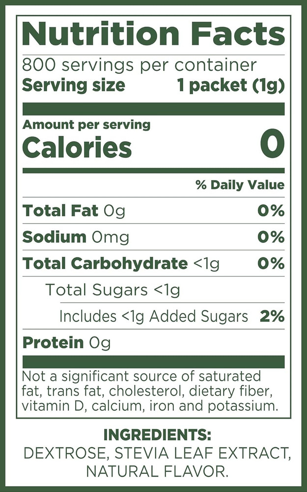 Stevia Sweetener 28.2Oz (800 Packets)