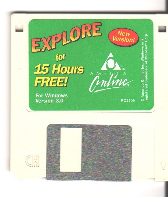 AOL FOR WINDOWS 3.0 1988 FLOPPY DISK3.5"