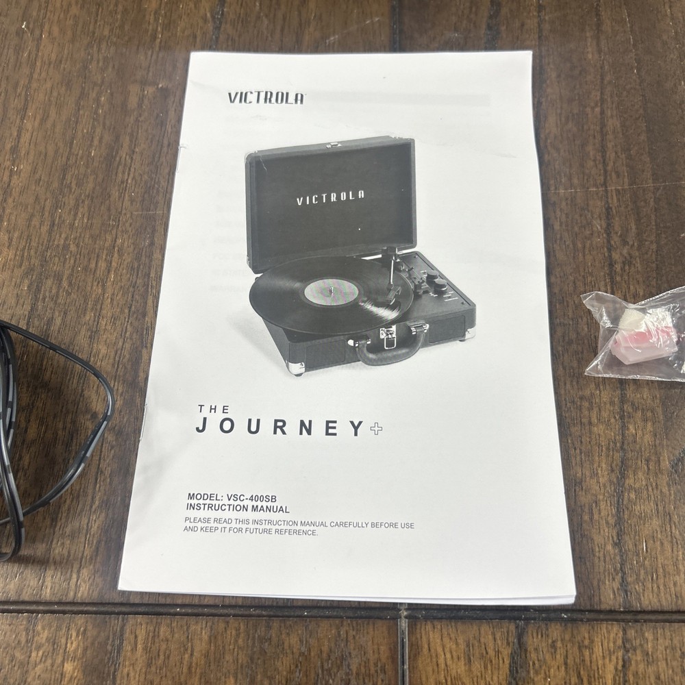 Victrola Journey+ Bluetooth Record Player Suitcase Gray Open Box Tested Working