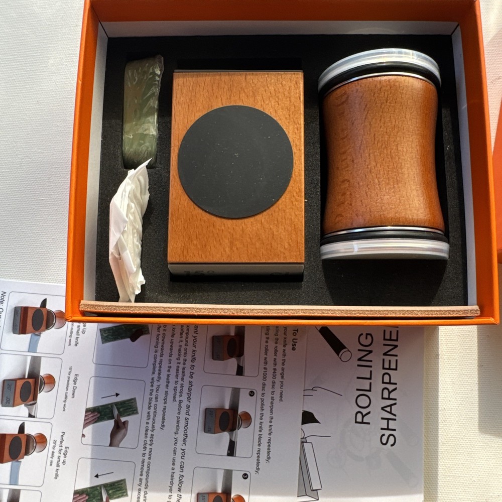 Rolling Knife Sharpener Kit Magnetic Angle 15°/20° Diamond Disc Sharpening Set