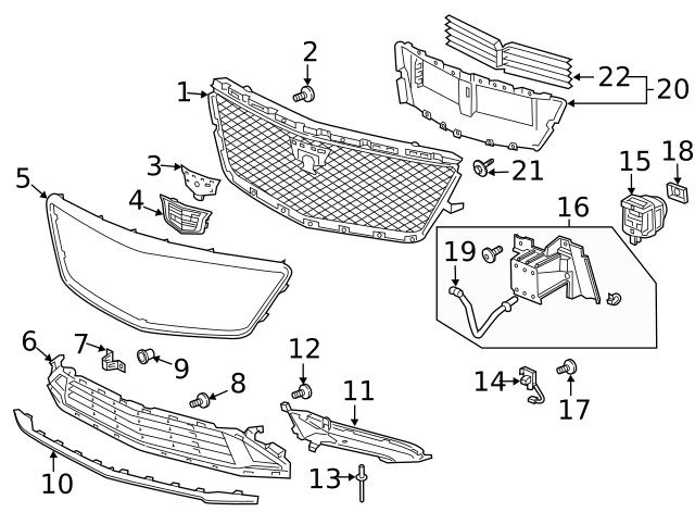 Genuine GM Front Bumper Shutter Frame 84571732