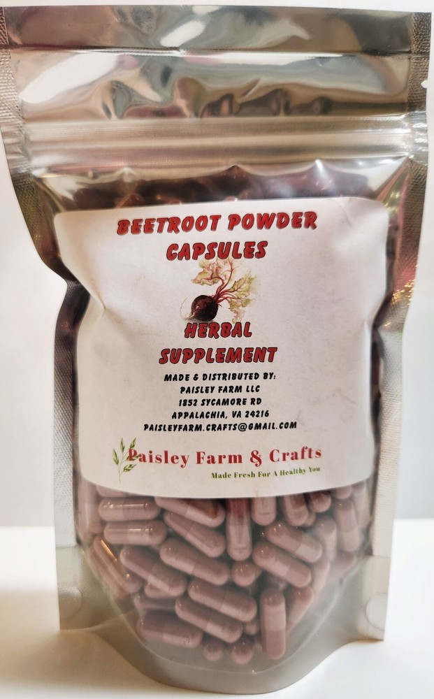 Beetroot Powder Capsules 300 Ct - Made Fresh On Demand!