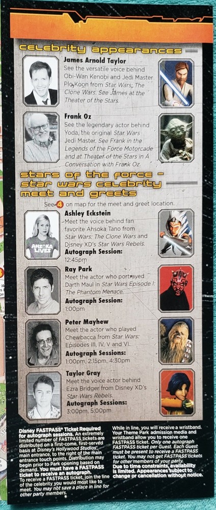 Final Star Wars Weekends June 12th - 14th 2015 Weekend #5 Fold Out Map & Guide