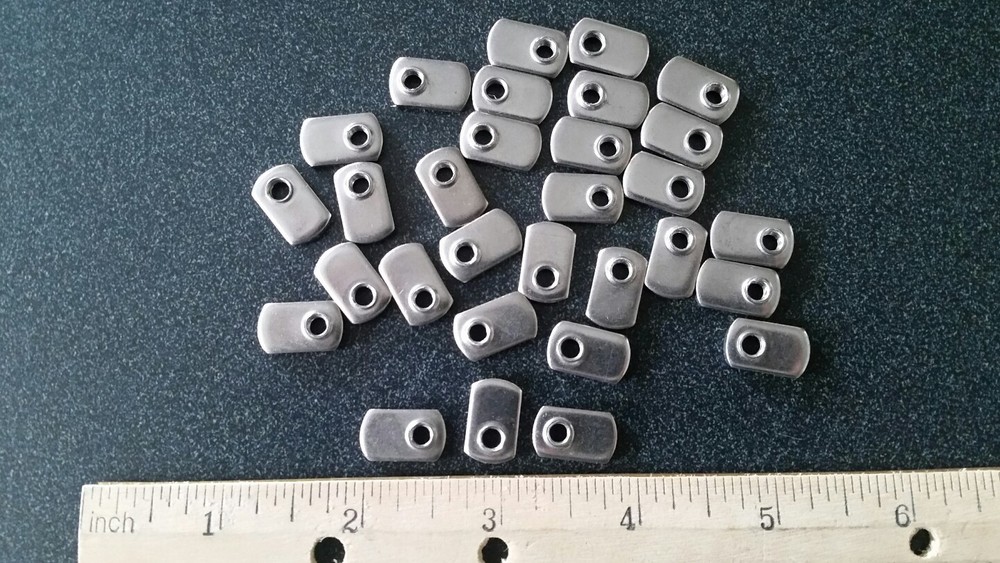 #8-32 Stainless Steel Tab Base Weld Nut with Offset Hole, 30 pcs