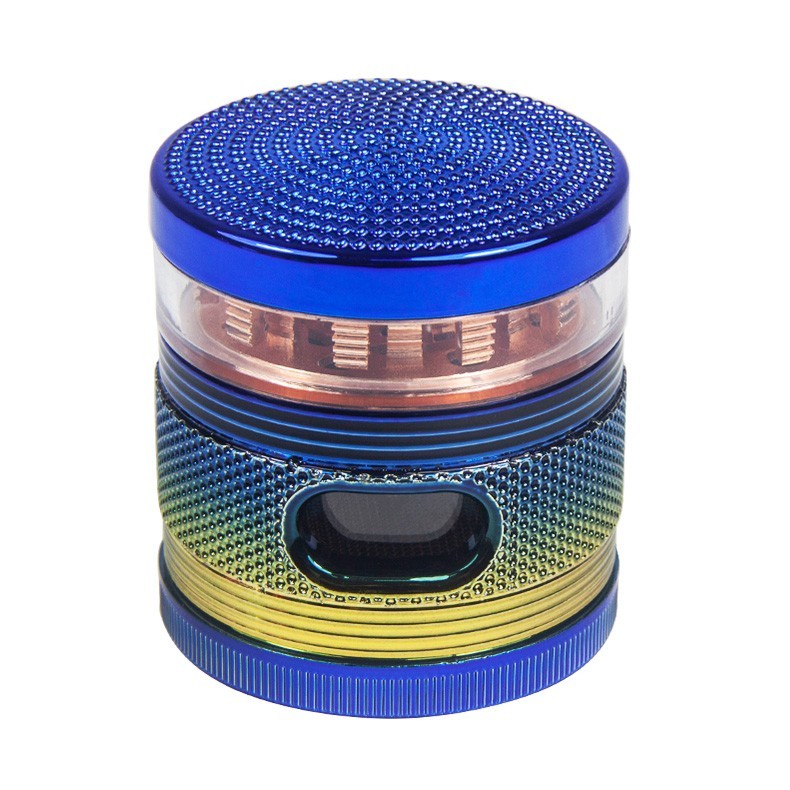 2.5" Shiny Herb spice Grinder 4 Layer with window Sharp Teeth & Storage Chamber