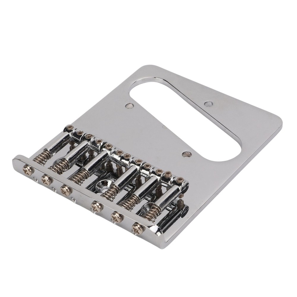 L Shape Guitar Bridge Replacement 6 Saddle Fixing String Pull Plate For TL E CHU