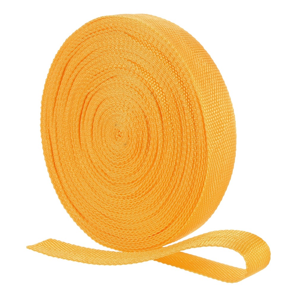 Nylon Webbing Strap, 22 Yards x 1-1/4" Polypropylene Flat Webbing Strap (Yellow)