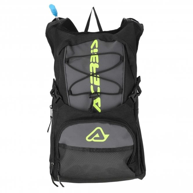 Acerbis H2O Hydration Pack - 10L Backpack w/2L Hydration Pack (Black/Grey/Fluo)