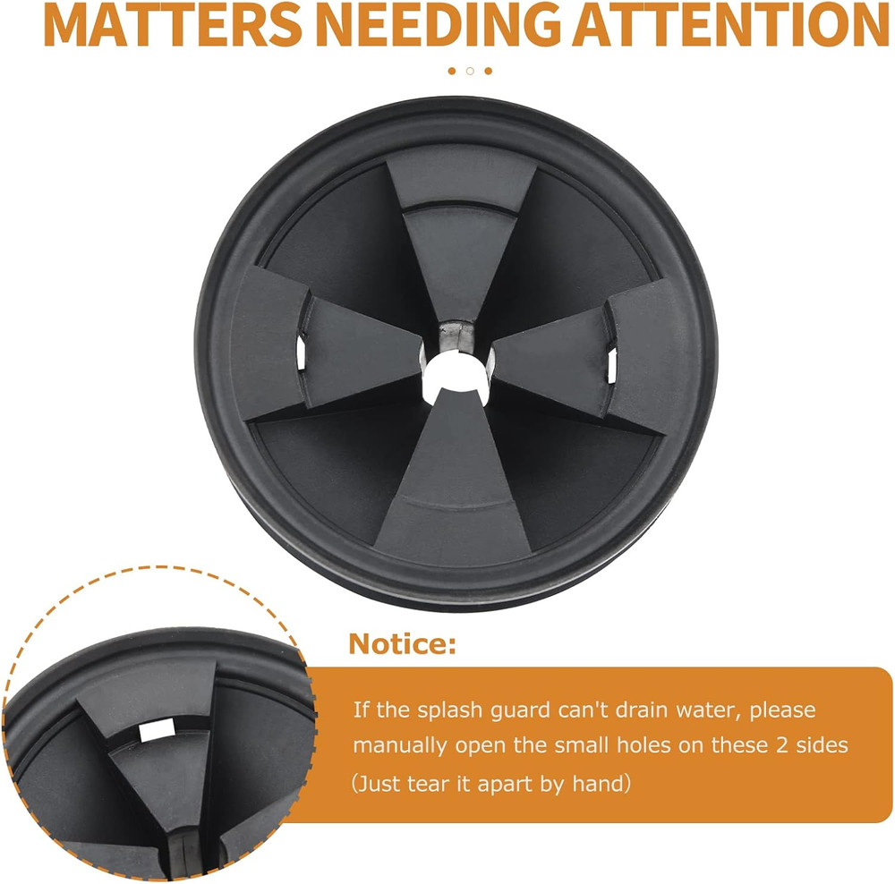 Upgraded EPDM Rubber Splash Guard for Insinkerator Evolution with Sink Stopper