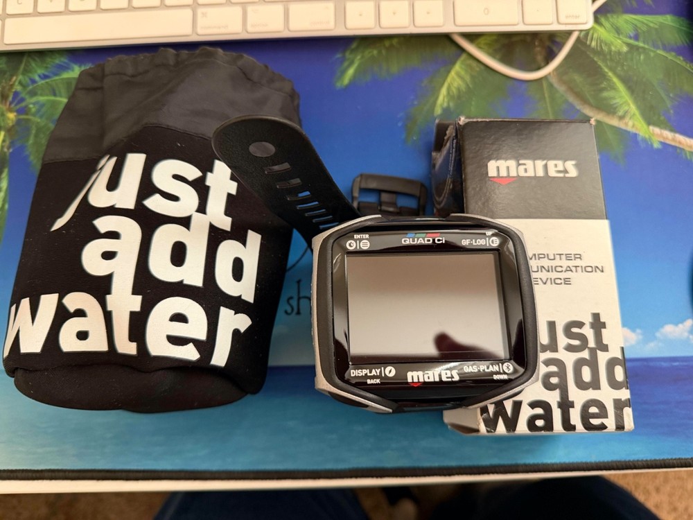 Mares QUAD Ci Wrist Dive Computer With LED Tank Module 2.0 Transmitter.
