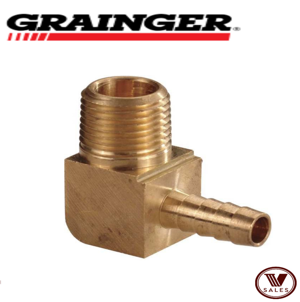 Grainger 6AFG8 Brass Elbow 1/4" Barb x 1/4" Male NPT Factory New