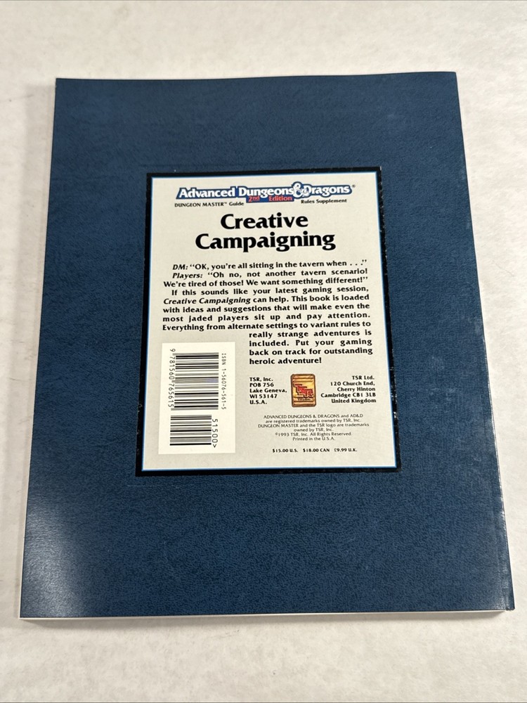 Creative Campaigning. Advanced Dungeons & Dragons (AD&D). Softcover. 1993
