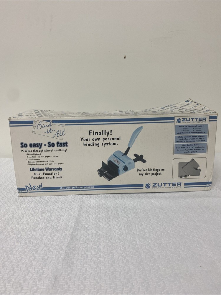 Zutter Bind It All Comb Binder Punch Blue Model 2648