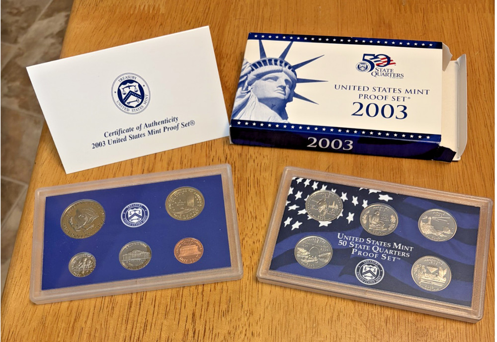 US Mint Proof Sets 2001 2002 2003 Original Boxes COA *2 Proof Sets Per Box