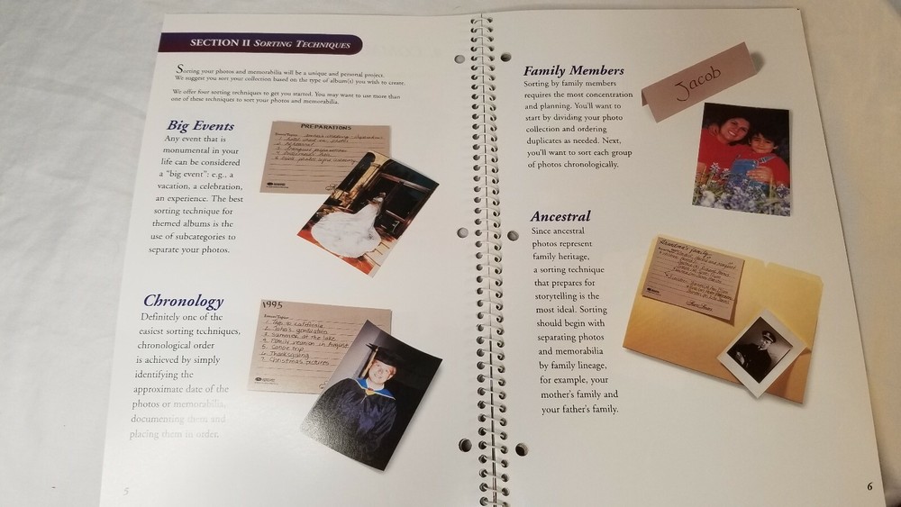 Creative Memories "Start Smart" book sorting techniques album ideas photo safe.