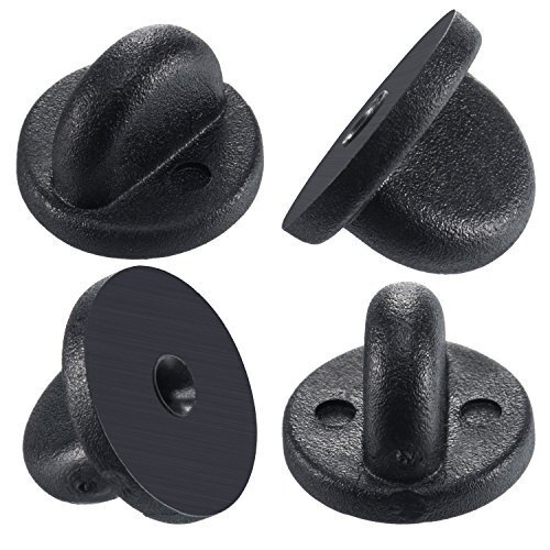 eBoot PVC Rubber Pin Backs, Black (100)