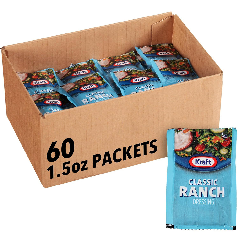 Kraft Ranch Salad Dressing Single Serve Packet (1.5 Oz Single Serve Packets, Pac