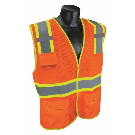 Condor 53Yn53 High Visibility Vest, Orange/Red, S/M
