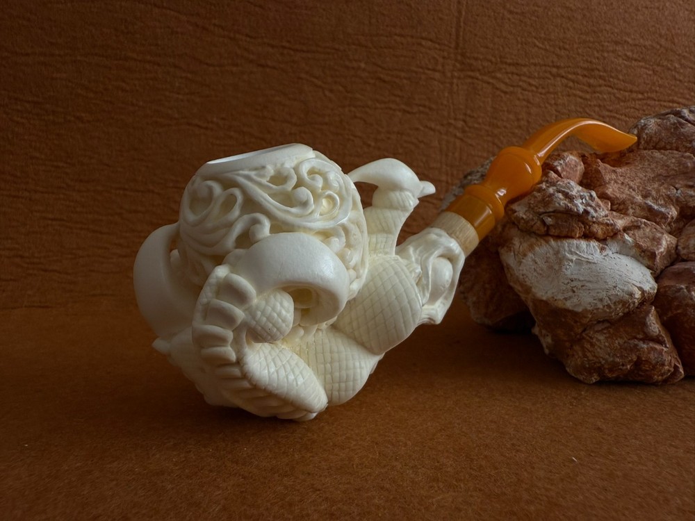 Hand Carved Eagle Claw and Egg Exclusive Design with Fitted Case
